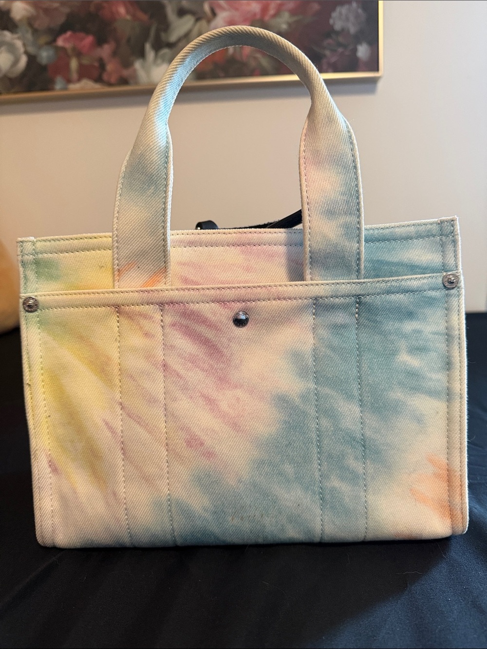 Cargo Tote Bag 26 With Rainbow Tie Dye Print - Picture 6 of 12